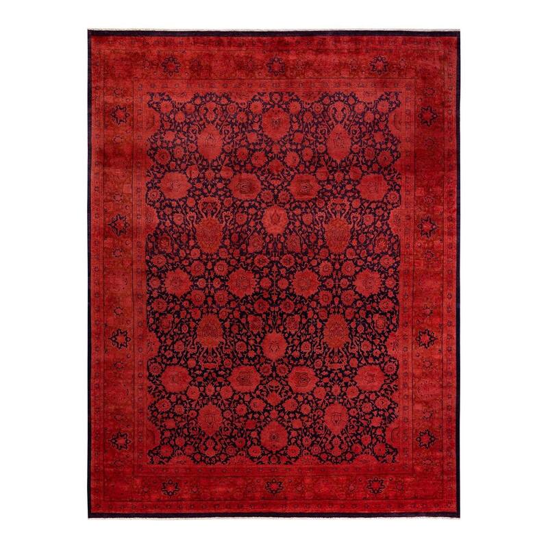 Fine Vibrance, One-of-a-Kind Hand-Knotted Area Rug - Orange, 9' 1" x 11' 10" - 9' 1" x 11' 10"