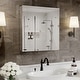 preview thumbnail 16 of 30, Modland Single Door Bathroom Medicine Cabinet with Mirror Adjustable Shelves,Recessed or Surface Mount 24"x26"