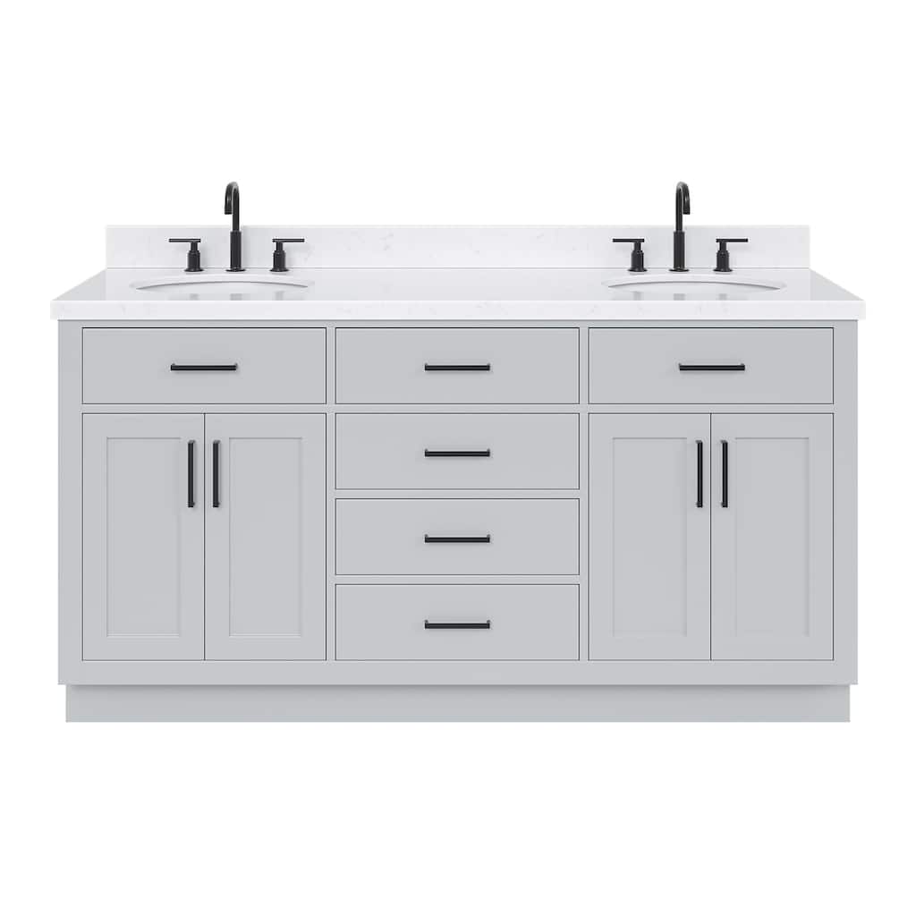 Ariel T066DCQOVO Hepburn 67" Free Standing Double Basin Vanity Set