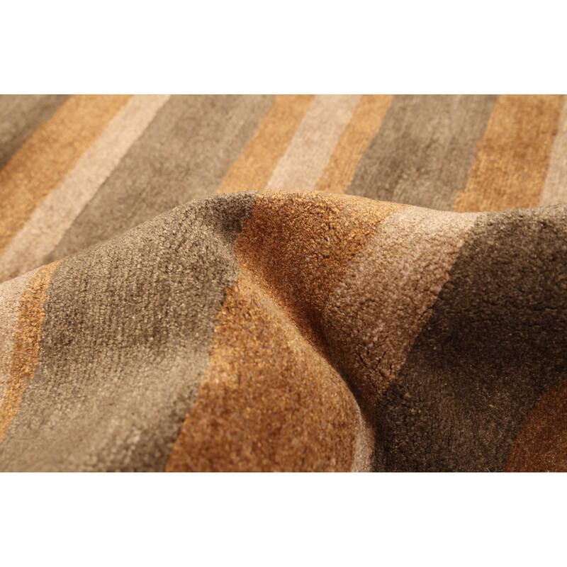ECARPETGALLERY Hand-knotted Opulence Brown Wool Rug - 8'2 x 9'11