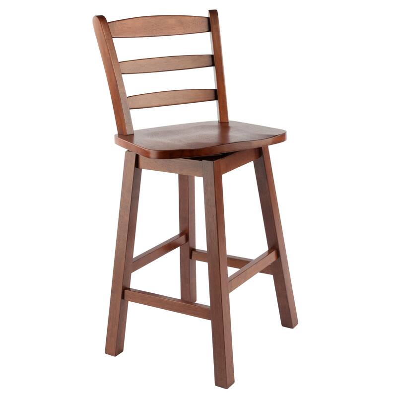 Scalera Ladder Back Swivel Seat Counter Stool, Walnut - N/A