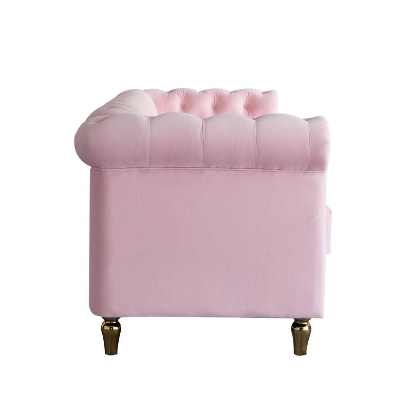 Modern Velvet Sofa 84.65 inch for Living Room