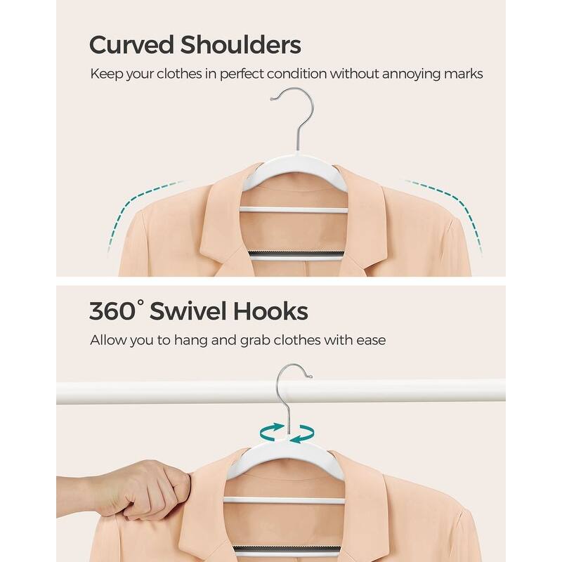 Multi-Purpose Clothes Hangers with Anti-Slip Rubber Grips Space-Saving Frame and Hook Rotation