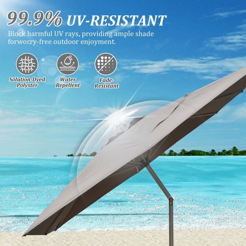 Domi Outdoor Living 6.5' x 10' Tilt Aluminum Patio Umbrella