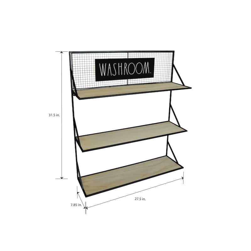Rae Dunn 3 Tier Wall Shelf - WASHROOM