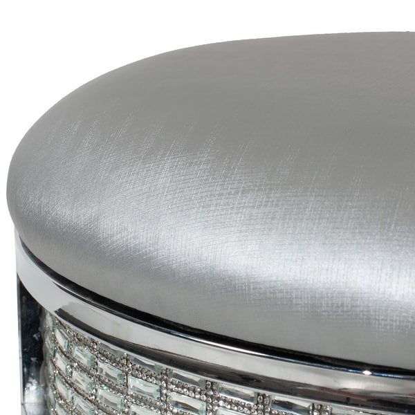 Shop Hillsdale Venice Backless Faux Diamond Band Vanity Stool Chrome Silver 16 X 16 X 18 On Sale Overstock 29768485