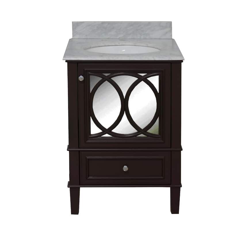 KitchenBathCollection Olivia 24" Bathroom Vanity with Carrara Marble Top