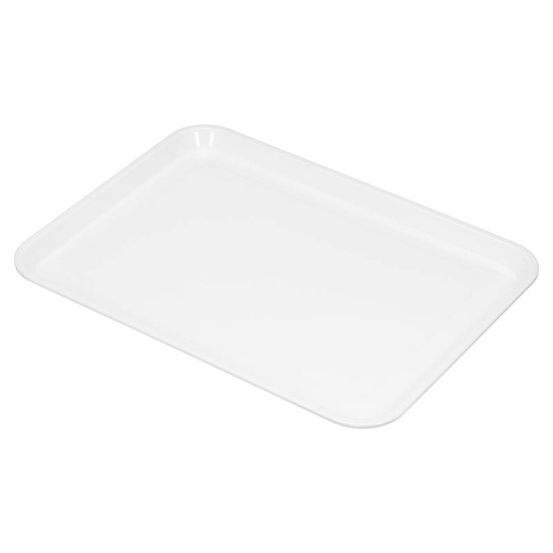 15x11" Fast Food Tray, Plastic Multi-Purpose Rectangle Serving Tray, White