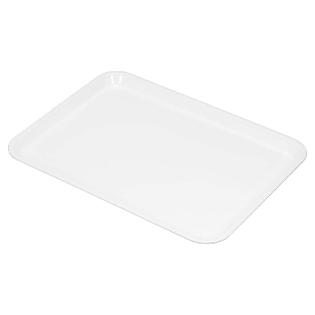 15x11" Fast Food Tray, Plastic Multi-Purpose Rectangle Serving Tray, White