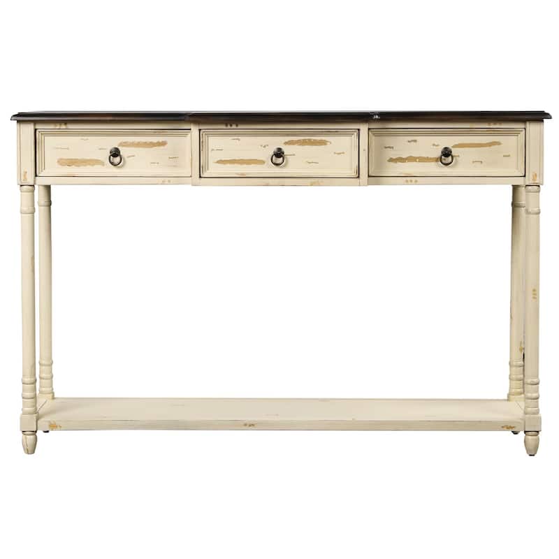 Console Table Sofa Table with Drawers for Entryway with Projecting Drawers and Long Shelf - N/A