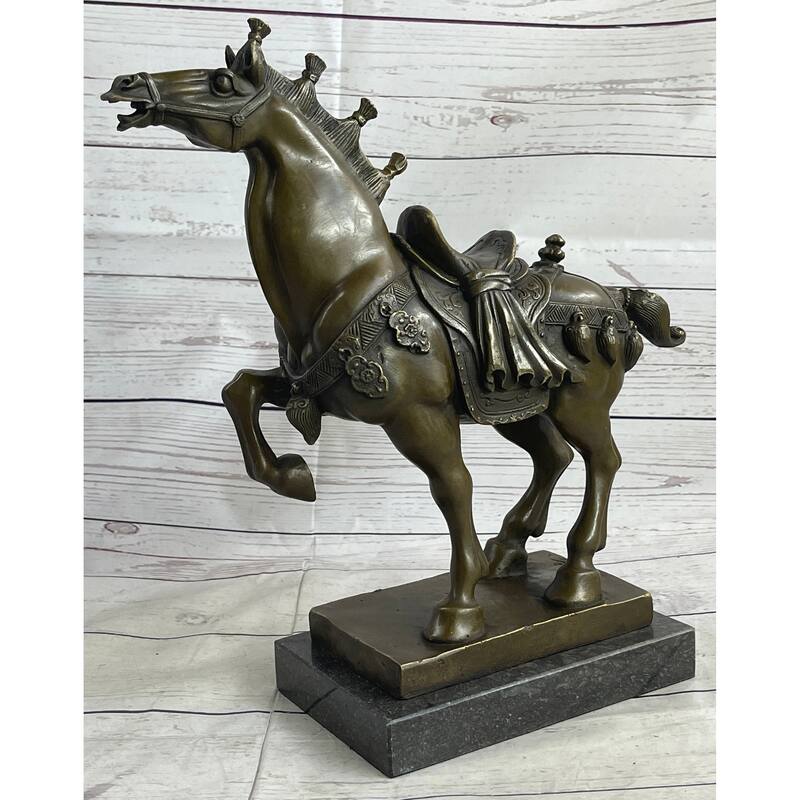 Chinese Tang Imitative Horse Bronze Sculpture Museum Quality Figurine Figure Decor 14 Inches X 14 Inches