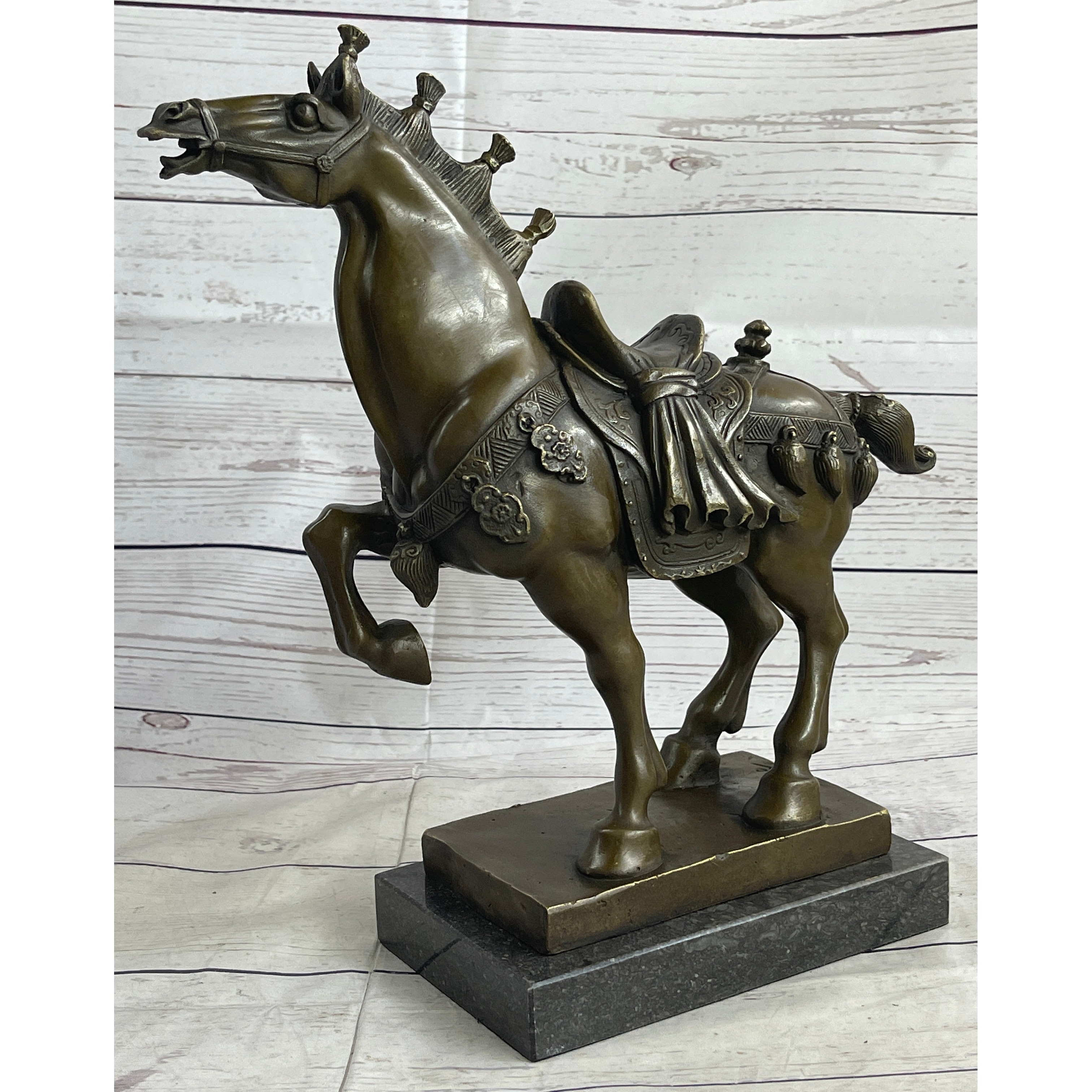 Chinese Tang Imitative Horse Bronze Sculpture Museum Quality Figurine Figure Decor 14 Inches X 14 Inches