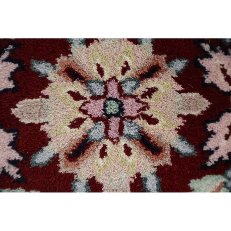 Hand Knotted Oriental 100% Wool Carpet Traditional All-Over White Kashan Runner Rug - 7' 11'' X 2' 8''