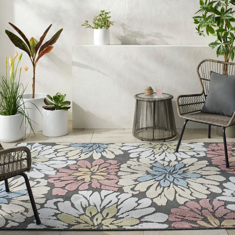 Livabliss Lakeside Coastal Indoor/Outdoor Area Rug - 5'3" x 7' - Blue/Multi