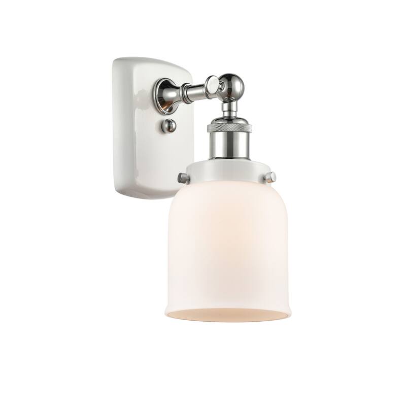 Innovations Lighting 916-1W-12-5 Bell Sconce Bell 12" Tall Wall Sconce - White and Polished Chrome / Matte White