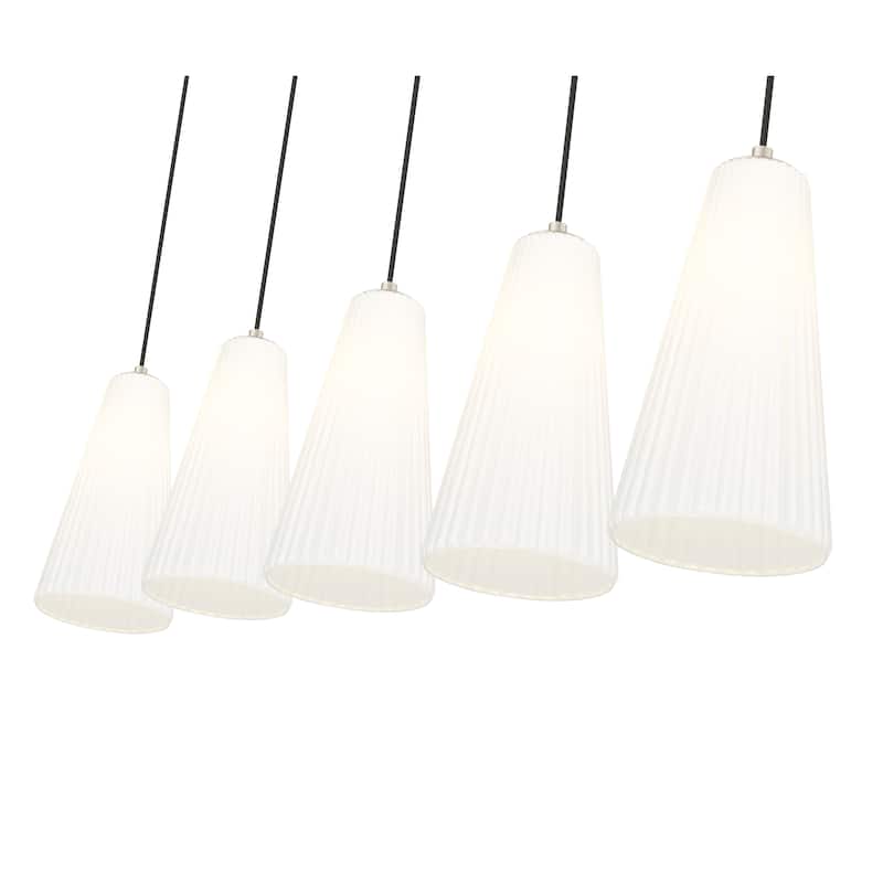 Farrell 5 Light Linear Chandelier in Brushed Nickel