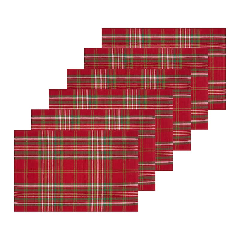 Jonah Plaid Placemats Set of 6, 13" x 19"