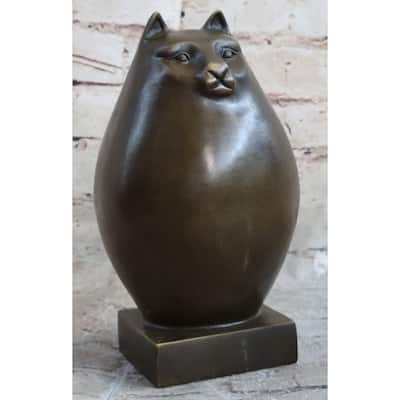 Fat Cat Abstract Bronze Modern Art Sculpture Statue Figure Fernando Botero