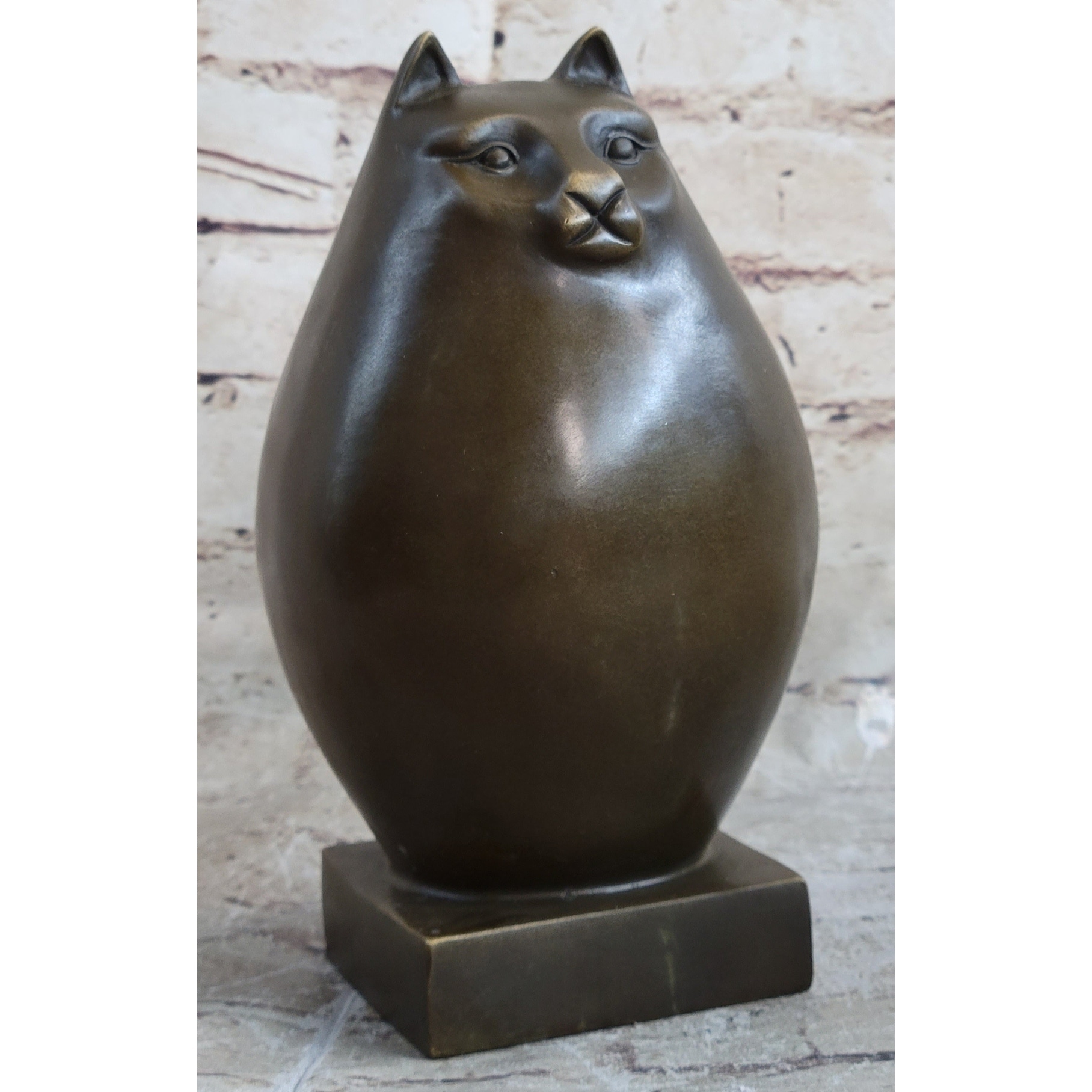 Fat Cat Abstract Bronze Modern Art Sculpture Statue Figure Fernando Botero