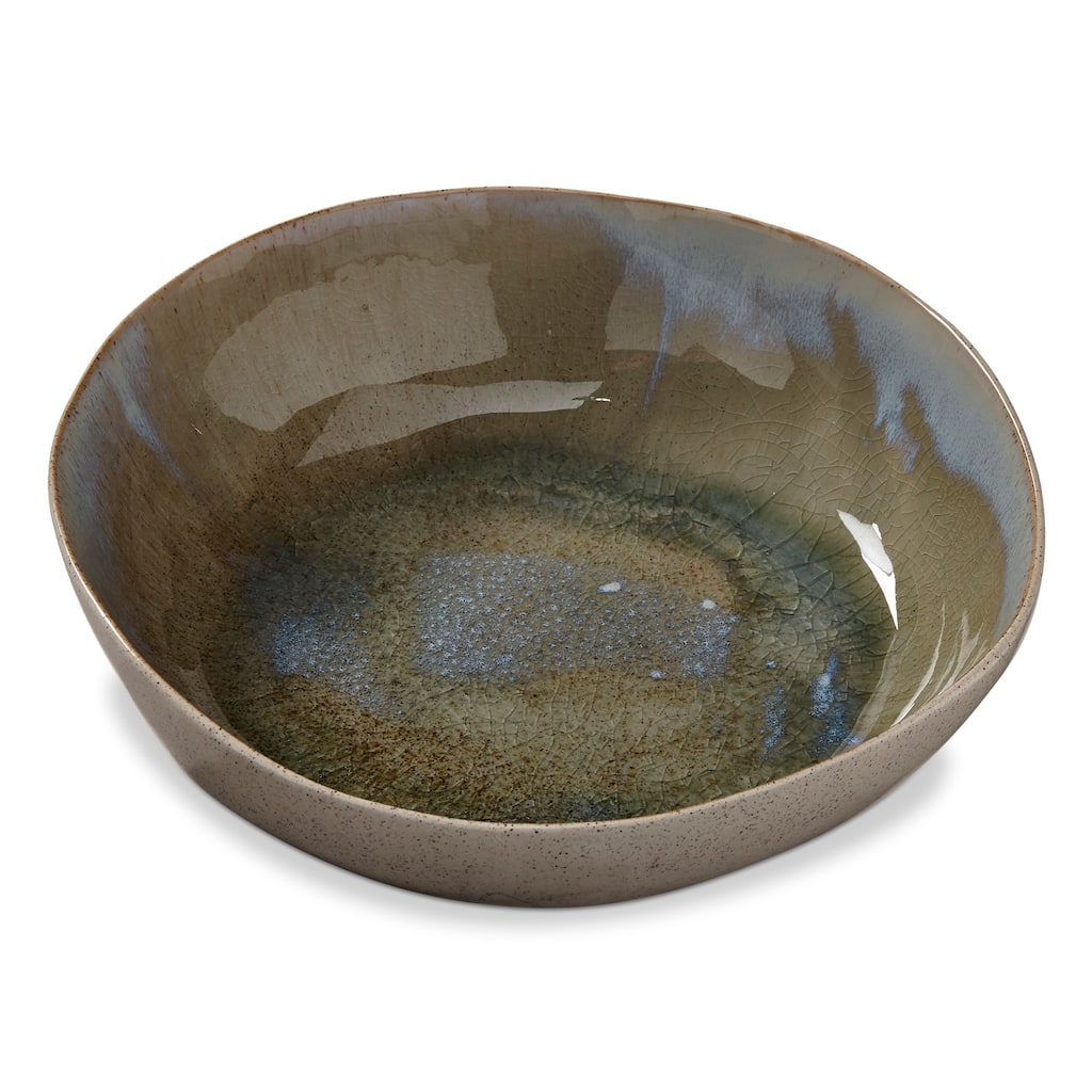 Montauk Multicolor Porcelain Serving Bowl 68oz Dishwasher Safe 3h x 11.81l x 10.62w Perfect for Summer Dining and Salads