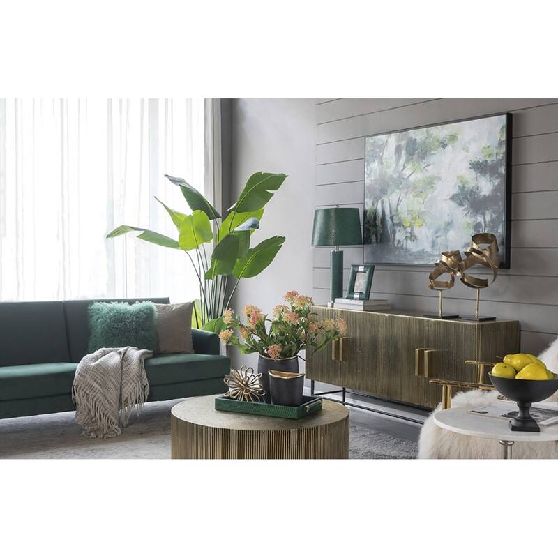 Spherical Floral Statuaries - 9.5" - Gold - Set of 3