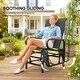 preview thumbnail 5 of 7, Outsunny Outdoor Glider Chair Set of 2, Gliders for Outside Patio with Smooth Rocking Mechanism , Black