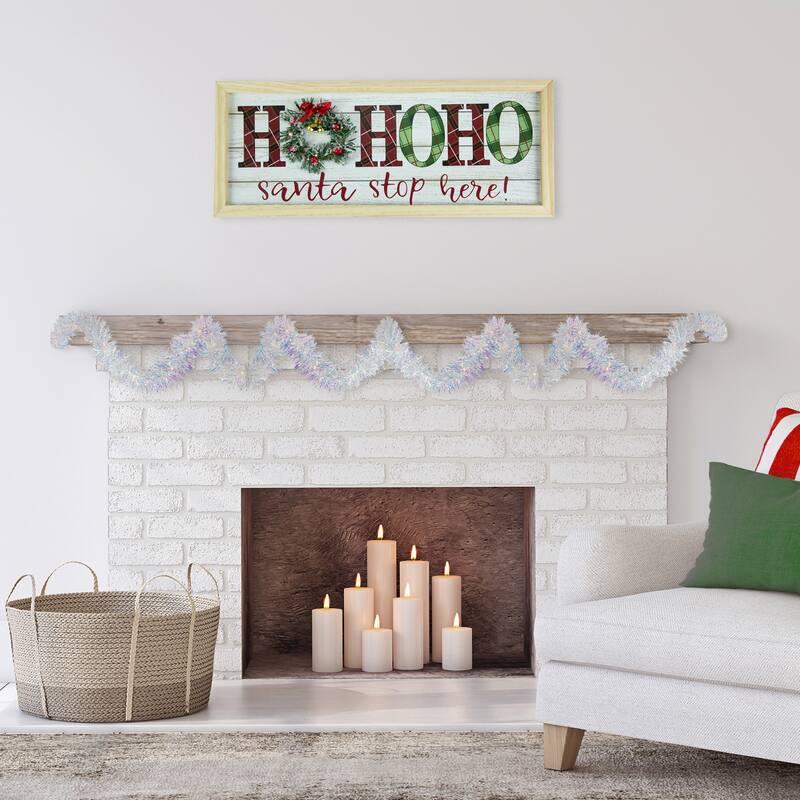 30 Count B/O Warm White LED Tinsel Christmas Lights, 2 ft Silver Wire