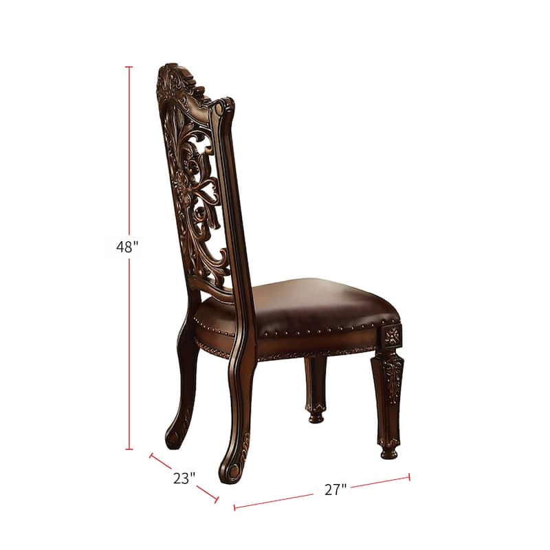 Set of 2 Wood Side Chairs in Cherry Finish