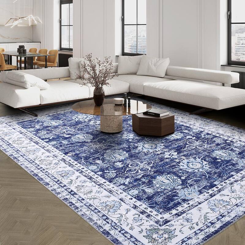 Garvee Boho Rugs Bohemian Rugs Floral Distressed Area Rug
