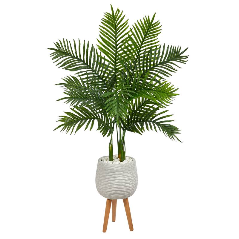 Artificial Orchid Arrangement Tall Vase Home Decor Flowers Realistic Faux Plants - Green - 52
