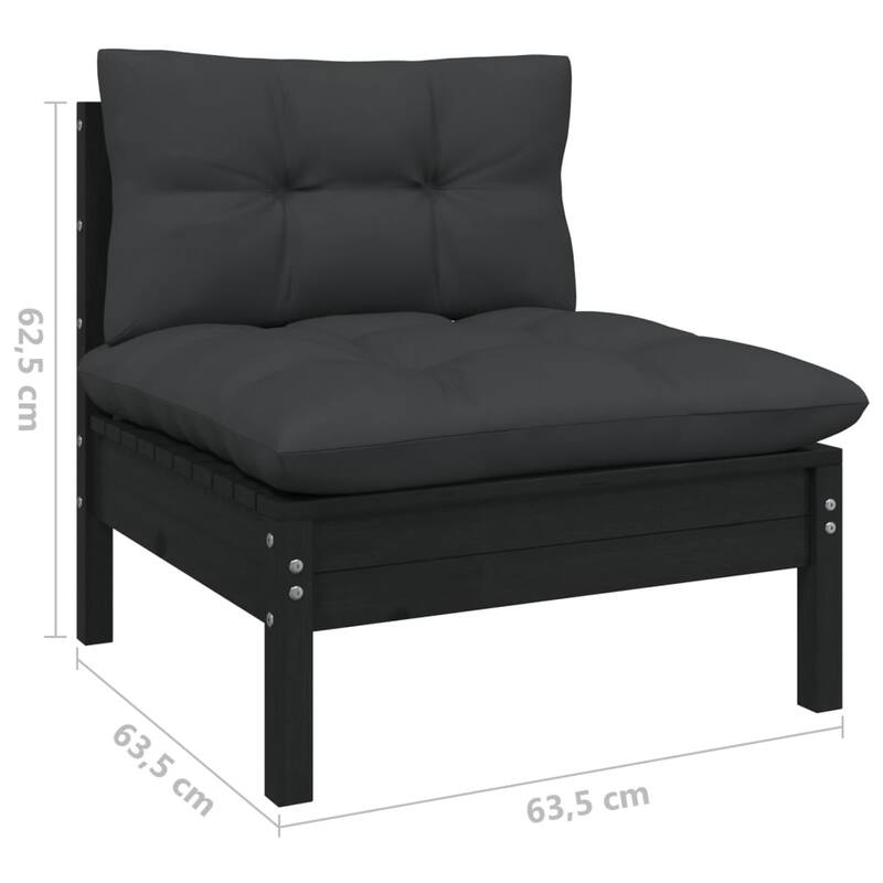 vidaXL Solid Pinewood Patio Lounge Set 10 Piece with Cushions Multi Colors