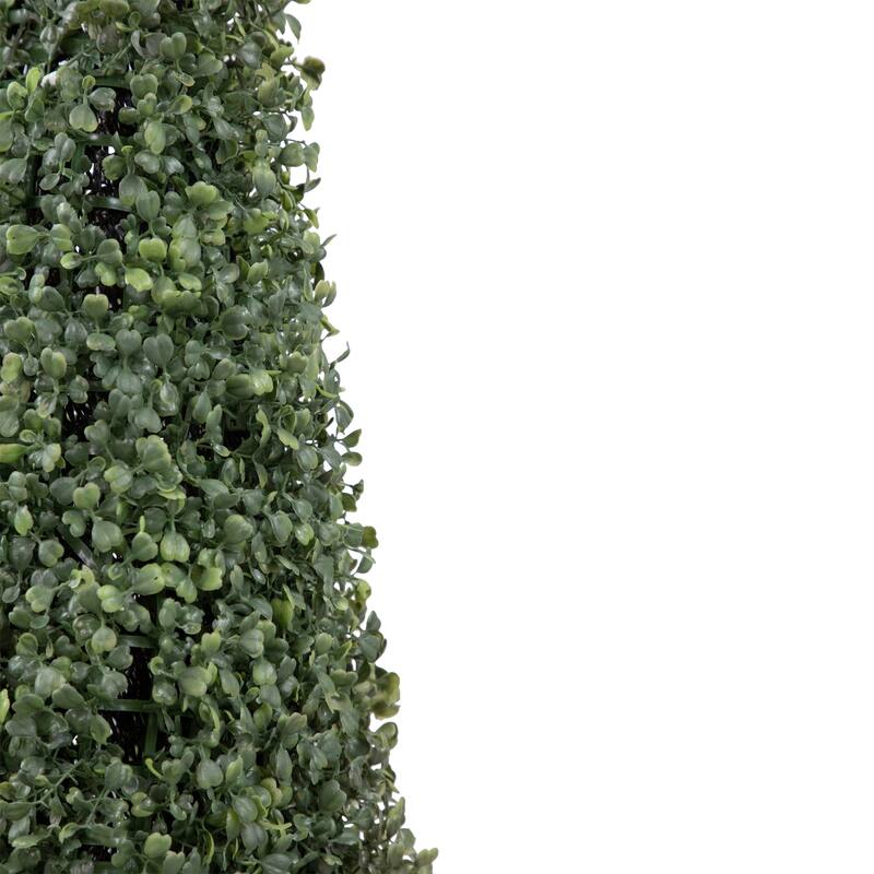 4' Artificial Two-Tone Boxwood Topiary Tree with Round Pot Unlit - 11