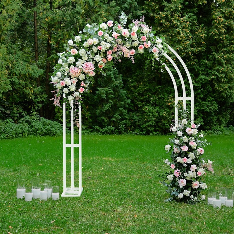 Large White Wedding Arch Stand 3 Layer Garden Backdrop Frame
