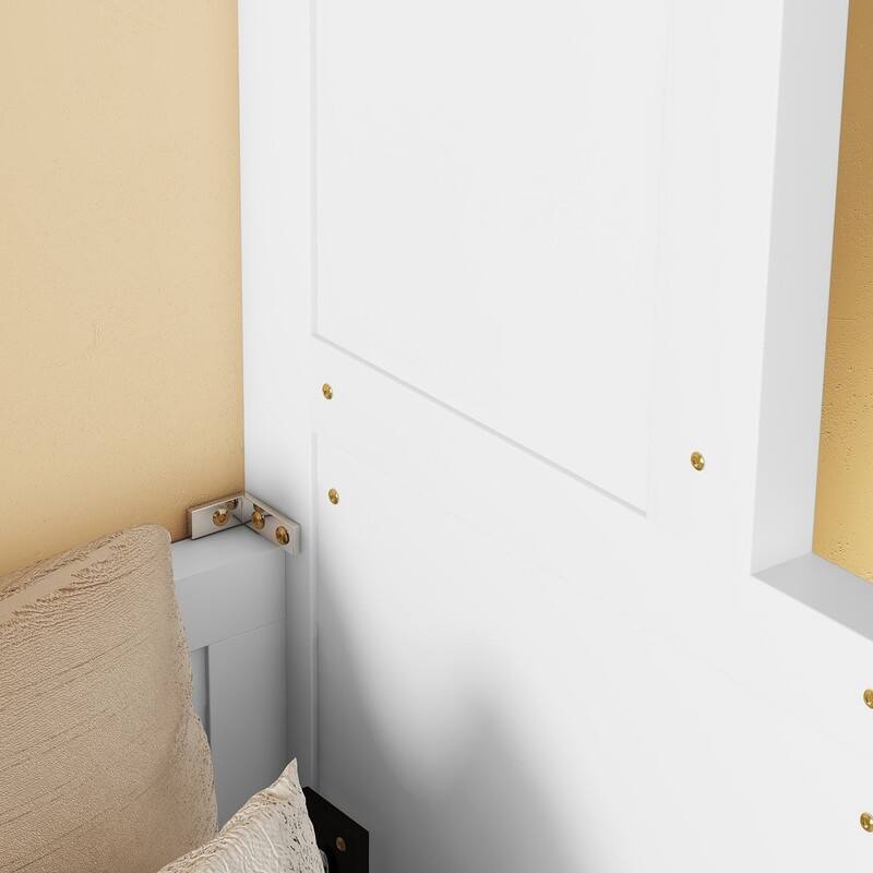 Queen Size Murphy Bed Space-Saving Hidden Wall Bed Cabinet with Gas Struts