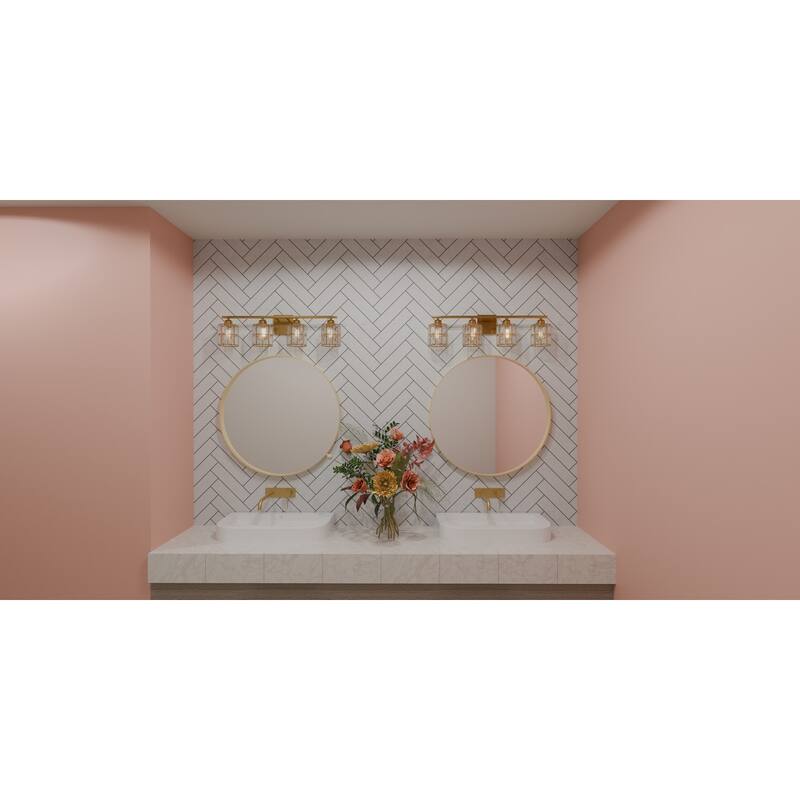 Gibson 4-Light Aged Brass Bath Light