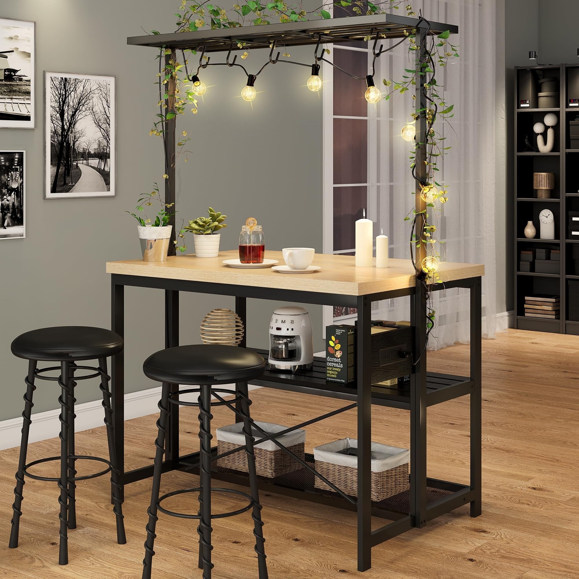 Bakers rack with table 2025