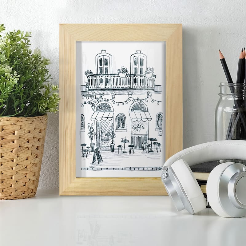 Italian Street Sketch II -Framed Print w/glass-Cherry Red