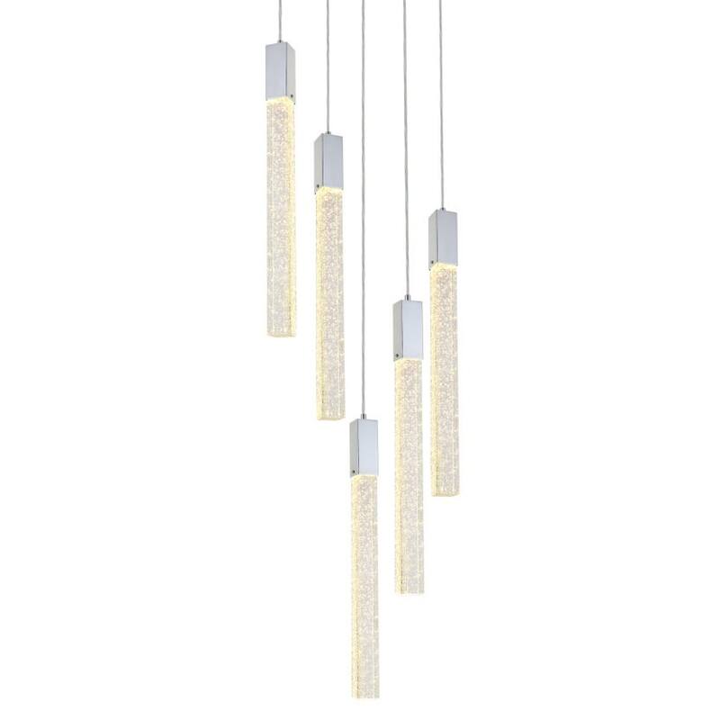 Elegant Lighting 2067D20 Weston 5 Light 20" Wide LED Crystal Multi - Chrome