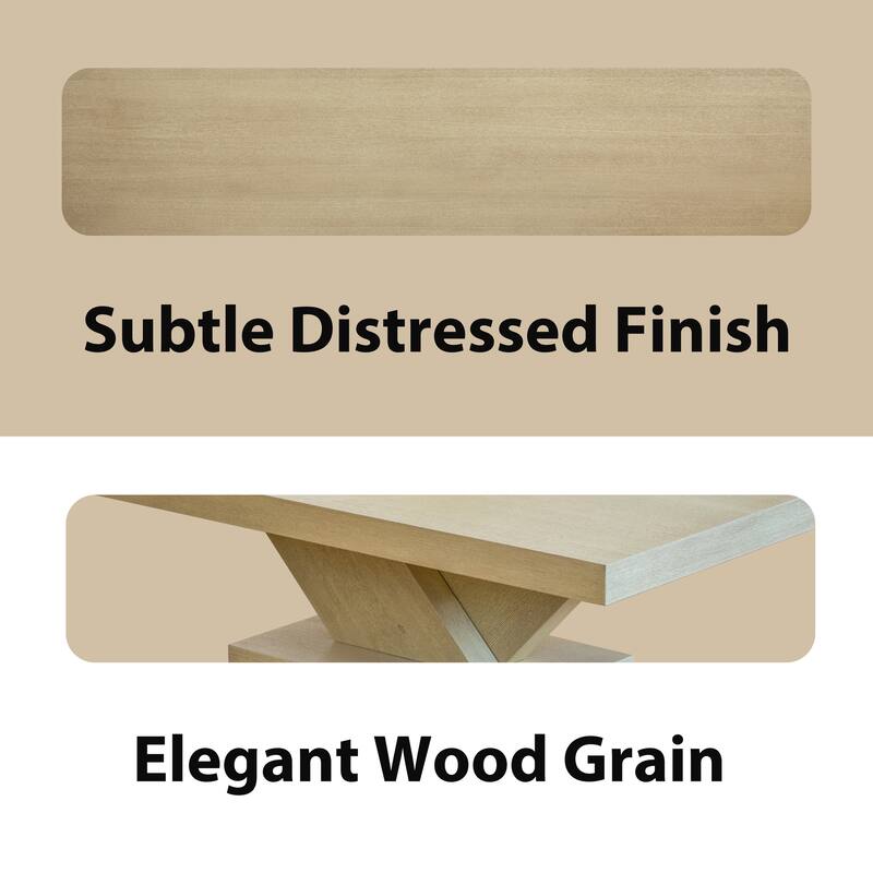 47" Modern Cross Leg Coffee Table, Sturdy X-Shape Design, Solid Wood Veneer, Large Living Room Center Table