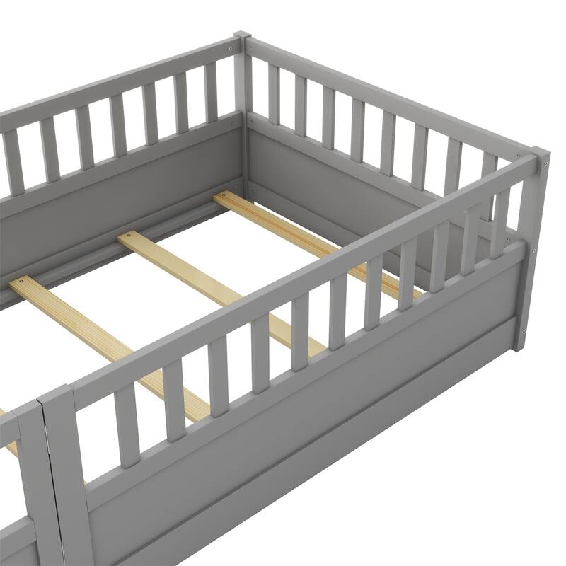 Twin Size Floor Bed with Super High Security Barrier