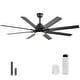 preview thumbnail 43 of 128, Sofucor 52/66/72/76/84Inch Large Ceiling Fan with Dimmable LED Light ,Remote&APP Control,8 Blades for Large Living Room,Porch 52 Inch - (Remote Control)Black and Black ABS Blades