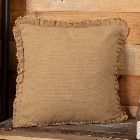 Farmhouse Bedding VHC Cotton Burlap 18x18 Pillow Solid Color (Pillow Cover, Pillow Insert)