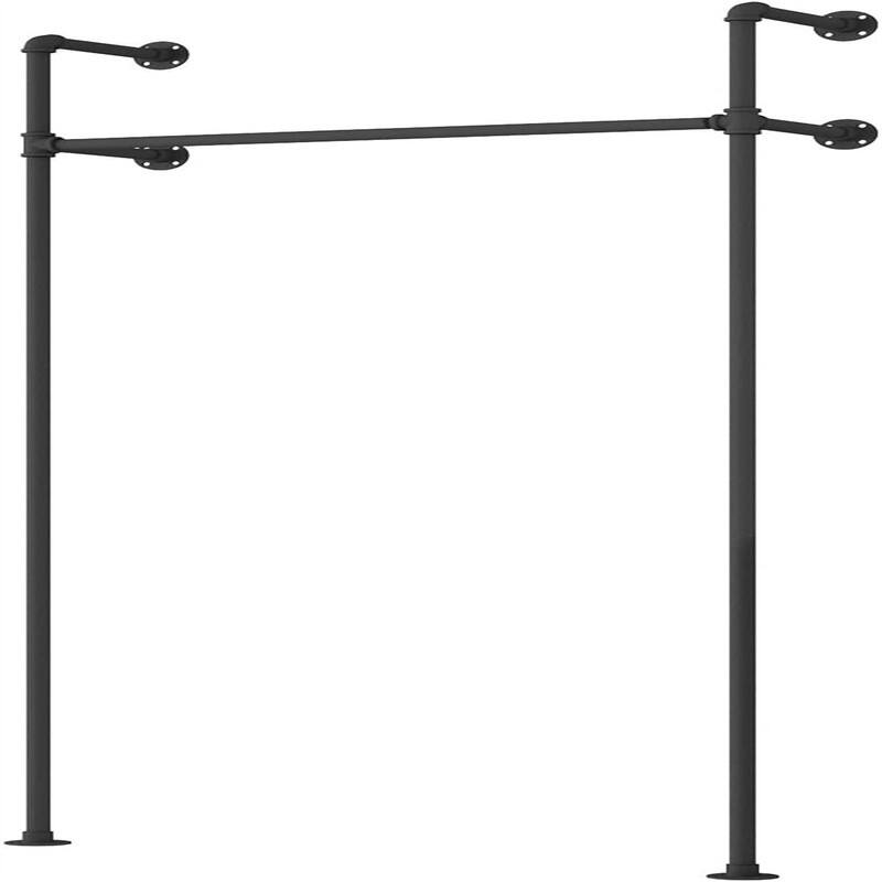 Industrial Pipe Clothing Rack On Wall