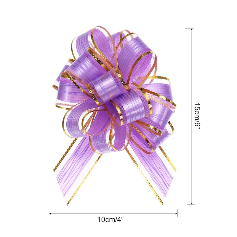 10pcs 6 Inch Large Pull Bow Gift Wrapping Bows Ribbon Organza