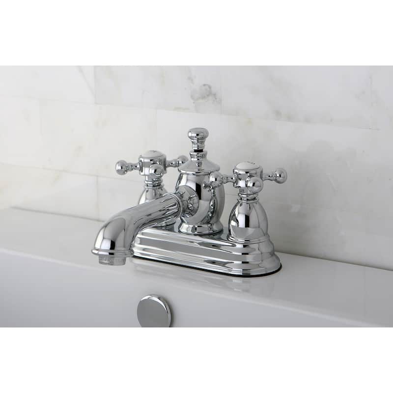 English Country Two-Handle 3-Hole Deck Mount 4 in. Centerset Bathroom Faucet - Polished Chrome