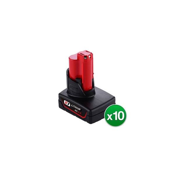 Shop 10x 12v 4 0 Ah Replacement For Milwaukee M12 Power Tool Lithium Battery Overstock 30608497