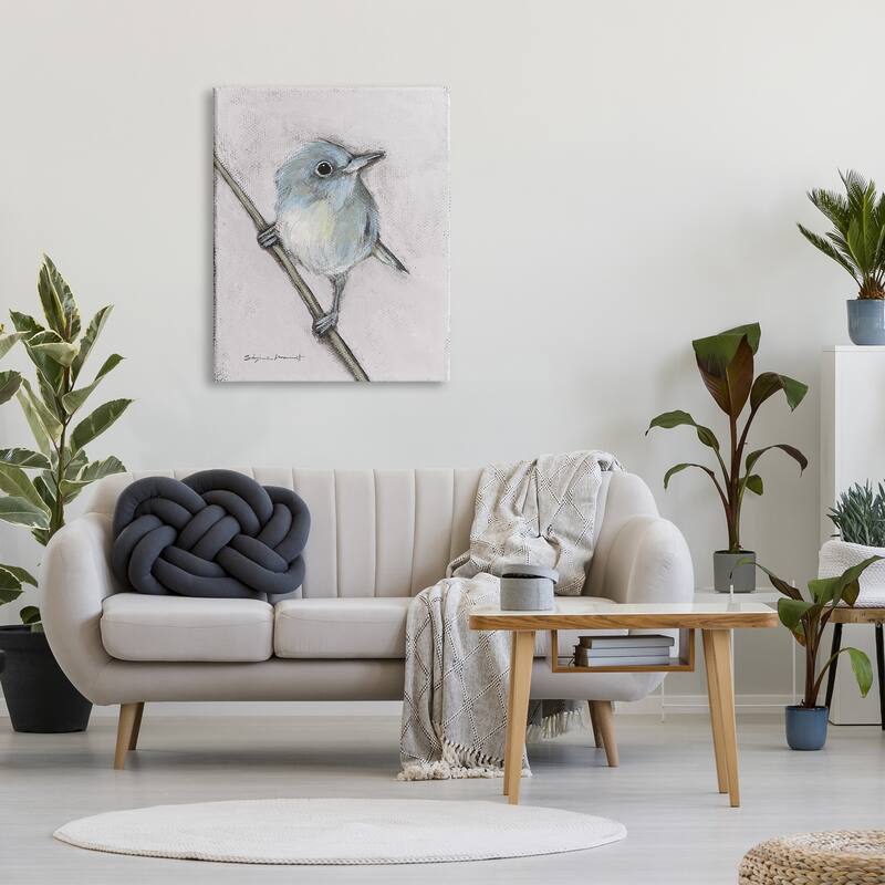 Stupell Wildlife Perched Bird Painting Canvas Wall Art by Stephanie Workman Marrott