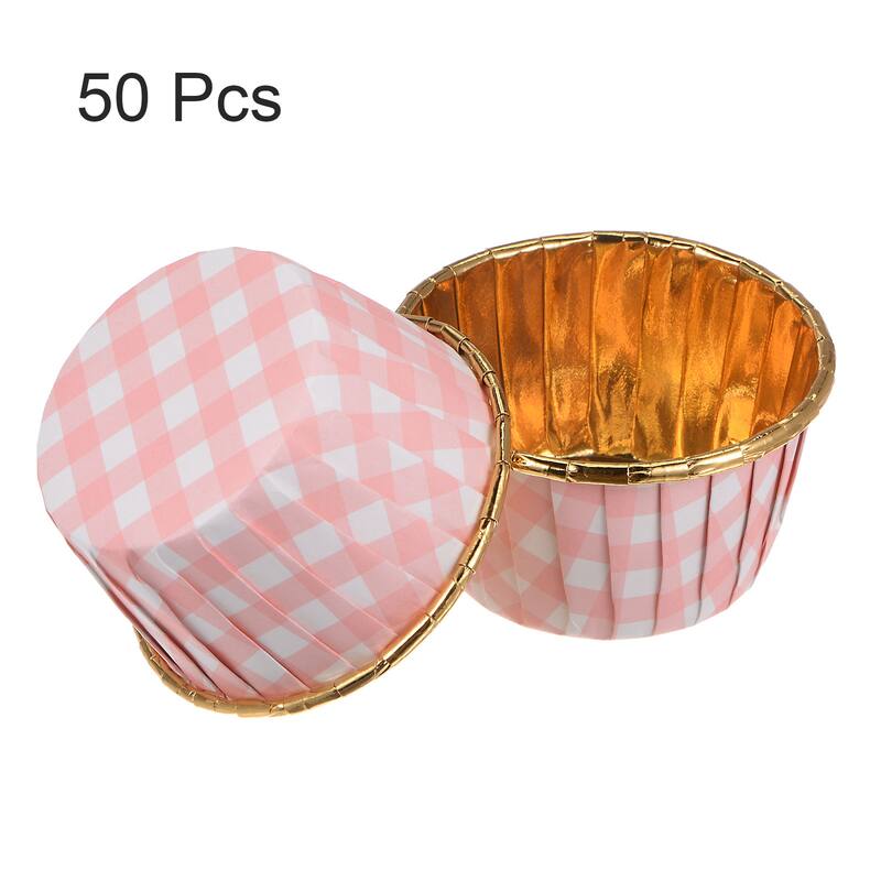 Plaid Cupcake Cups, 50pcs Aluminum Foil Standard Cupcake Liners