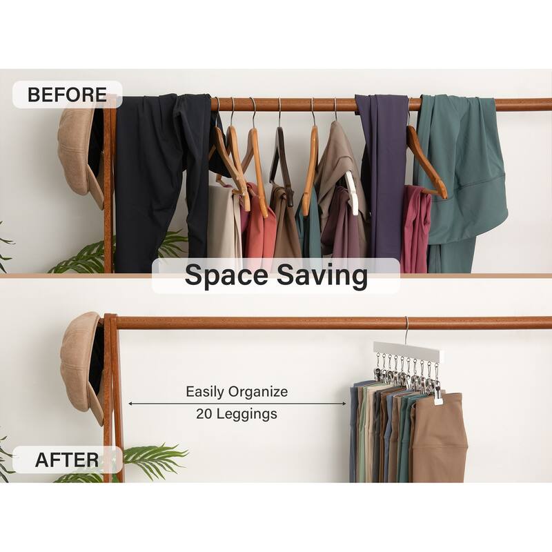 2-pack Hat Rack, Multi-Use Pants Hangerb with 10 Adjustable Stainless Steel Clips