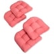 preview thumbnail 33 of 70, 19-inch Twill U-shaped Chair Cushion (Set of 1, 2, or 4) - 19 x 19 Set of 4 - Bery Berry